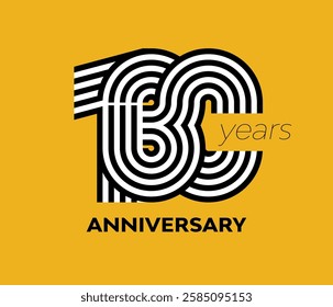 130 years retro anniversary vector template illustration template design template