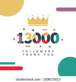 13000 Followers thank you design