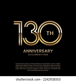 130th anniversary celebration. Anniversary logo design with double line concept. Logo Vector Template Illustration