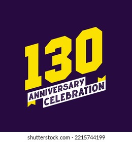 130th Anniversary Celebration vector design,  130 years anniversary