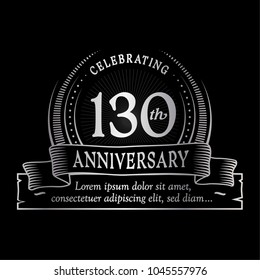 130th anniversary design template. Vector and illustration.