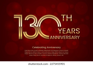 130th Anniversary. Anniversary logo design with double line concept. Logo Vector Template