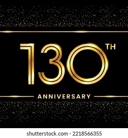 130th Anniversary Logotype. Golden Anniversary template design for celebration event, invitation card, greeting card, flyer, banner, poster, double line logo, vector illustration