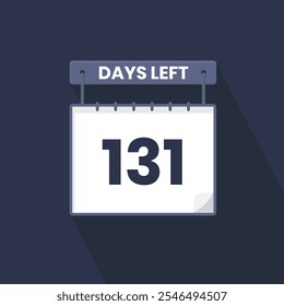 131 Dias Restantes na Contagem Regressiva para promoção de vendas. 131 dias restantes Banner de vendas promocional