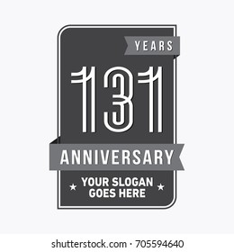 131 years anniversary design template. Vector and illustration.
