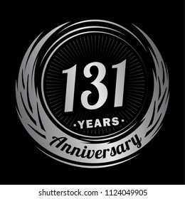 131 years anniversary. Anniversary logo design. 131 years logo.