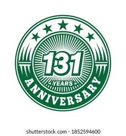 131 years anniversary. Anniversary logo design. Vector and illustration.