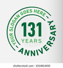 131 years anniversary logo template. Vector and illustration.
