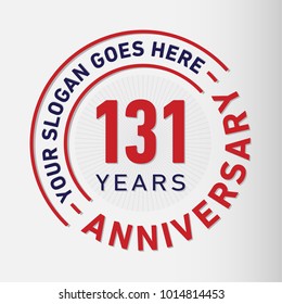 131 years anniversary logo template. Vector and illustration.
