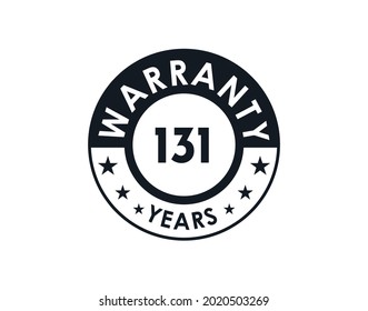 131 years warranty logo isolated on white background