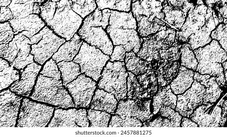 1-31.Drought-cracked dirt floor texture - illustration. Abstract background including drought, monochromatic texture image black and white tone effects.