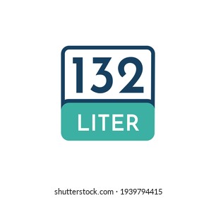 132 liters icon vector illustration