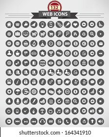 132 Website Icons,Gray version,vector