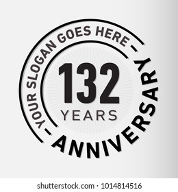132 years anniversary logo template. Vector and illustration.