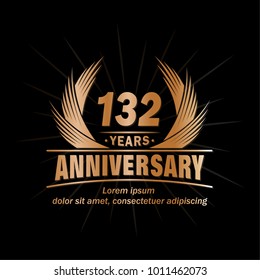 132 years vector and illustration template.