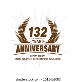 132 years vector and illustration template.