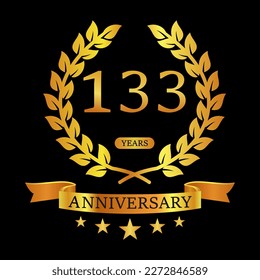 133 th Anniversary logo template illustration. suitable for you