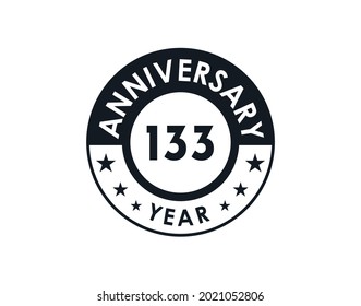 133 years anniversary badge vector design