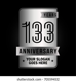 133 years anniversary design template. Vector and illustration.