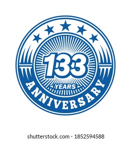 133 years anniversary. Anniversary logo design. Vector and illustration.