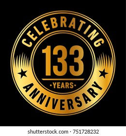 133 years anniversary logo template. Vector and illustration.