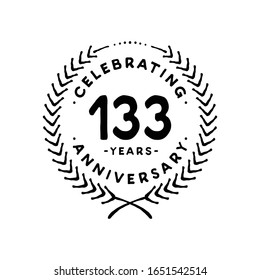 133 years design template. 133rd vector and illustration.