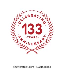 133 years design template. 133rd vector and illustration.