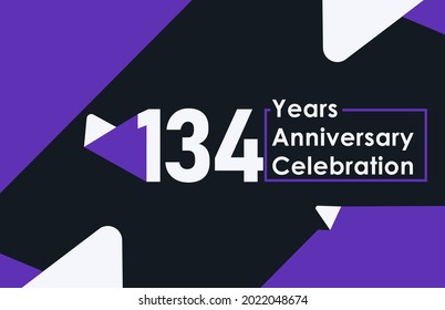 134 years anniversary celebration modern banner template design