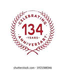 134 years design template. 134th vector and illustration.