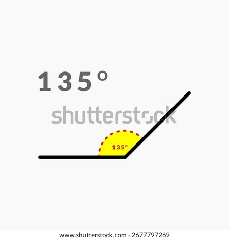 135 degree angle icon in mathematics