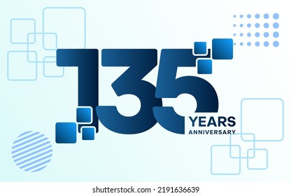 135 Year Anniversary celebration logotype. Anniversary celebration template design, Vector illustrations.