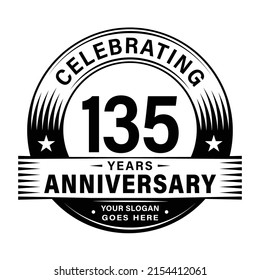 135 years anniversary celebration design template. 135th logo vector illustrations.