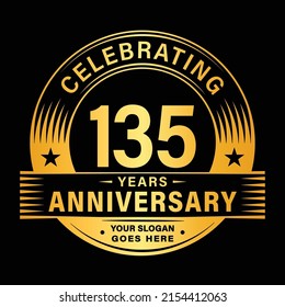 135 years anniversary celebration design template. 135th logo vector illustrations.