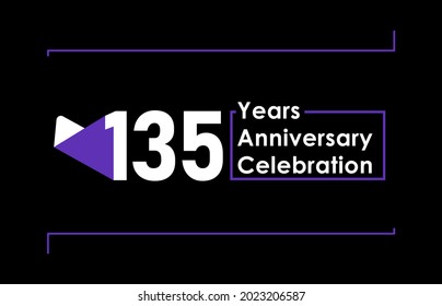 135 Years Anniversary Celebration Vector Template Design