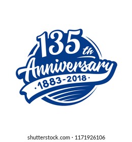 135 years anniversary design template. Vector and illustration. 135th logo.