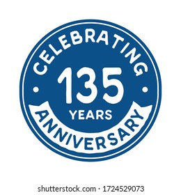 135 years anniversary logo template. Vector and illustration.