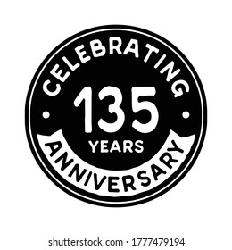 135 years anniversary logo template. Vector and illustration.