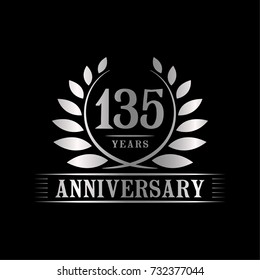 135 years anniversary logo template. 