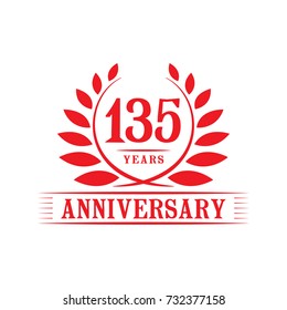 135 years anniversary logo template. 
