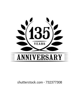 135 years anniversary logo template. 