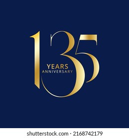 135 Years Anniversary Logo, Vector Template Design element for birthday, invitation, wedding, jubilee and greeting card illustration.