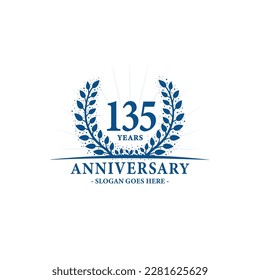 135 years anniversary logo. Vector and illustration.