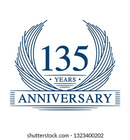 135 years design template. 135th anniversary. Vector and illustration.