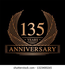 135 years design template. 135th anniversary. Vector and illustration.