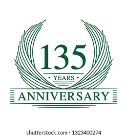 135 years design template. 135th anniversary. Vector and illustration.