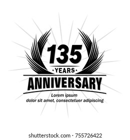 135 years design template. Anniversary vector and illustration template.
