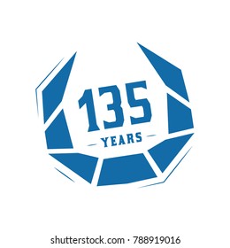 135 years design template. Anniversary vector and illustration template.