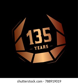 135 years design template. Anniversary vector and illustration template.