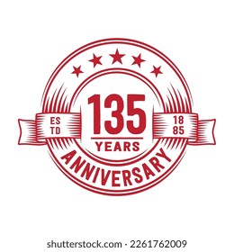 135 years logo design template. 135th anniversary vector and illustration
