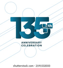 135th anniversary celebration logotype. Anniversary celebration template design, Vector illustrations.